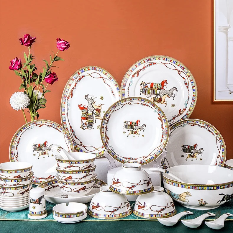 New Arrival Ceramic Dinner Set Kitchen DESIGN Feature Bone China Dinner Set - Image 6
