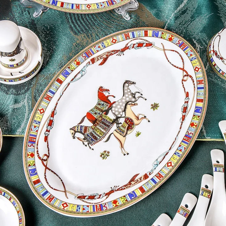 New Arrival Ceramic Dinner Set Kitchen DESIGN Feature Bone China Dinner Set - Image 2