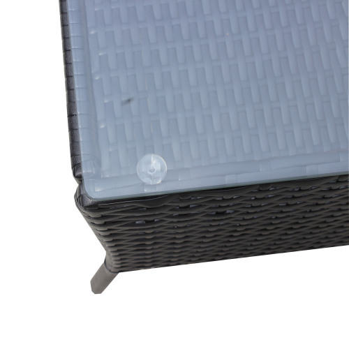 4 PC Rattan Patio Furniture Set Outdoor Patio Cushioned Seat Wicker Sofa Green Cushion - Image 9