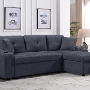 Convertible Sectional Sofa With Armrest Storage