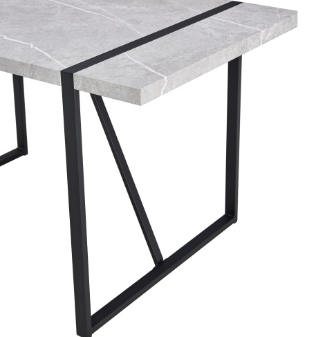 Modern Dining Table, 55 Inch Kitchen Table For 4 People, Rectangular Dinner Table For Dining Room, Home Office, Living Room Furniture, Easy Assembly, - Image 7